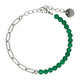 Zilveren Schakelarmband met Green Agate Edelstenen - My Bendel