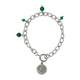 Zilveren Schakelarmband met Green Agate kralen - My Bendel