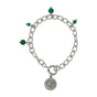 Zilveren Schakelarmband met Green Agate kralen - My Bendel