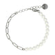 Zilveren Schakelarmband met Parelmoer Edelstenen - My Bendel