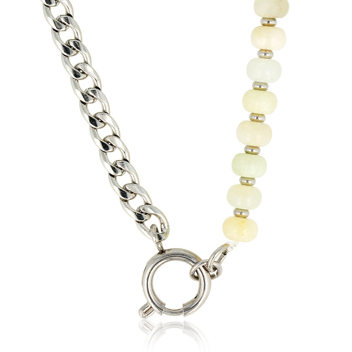 Zilveren Schakelketting met Amazonite Edelstenen - My Bendel