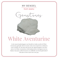 Zilveren statement ring - White Aventurine edelsteen - My Bendel