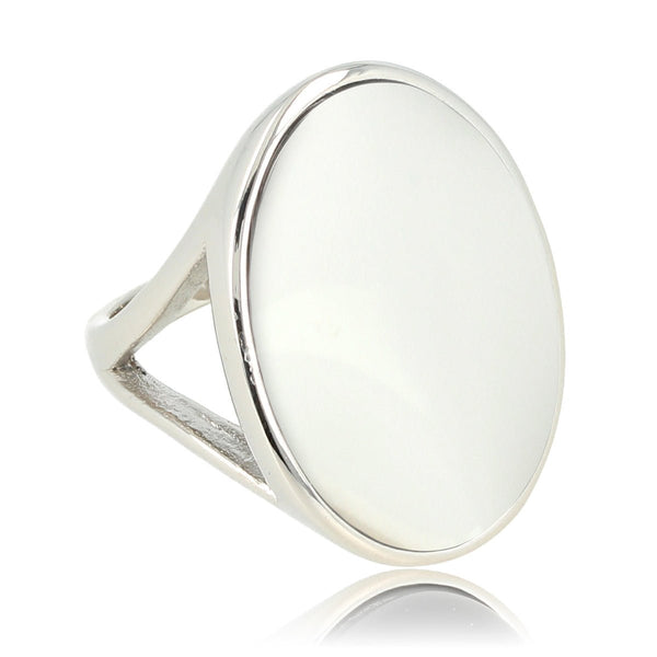 Zilveren statement ring - White Aventurine edelsteen - My Bendel