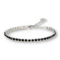 Zilveren tennisarmband met zwarte zirkonia stenen