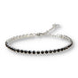 Zilveren tennisarmband met zwarte zirkonia stenen - My Bendel