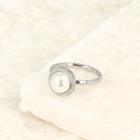 Zilveren vintage ring - Witte parel - Tijdloze elegantie - My Bendel