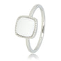 Zilveren zegelring - White Aventurine edelsteen - Chique look - My Bendel