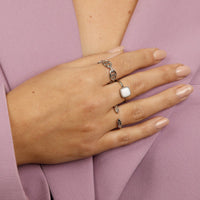 Zilveren zegelring - White Aventurine edelsteen - Chique look - My Bendel