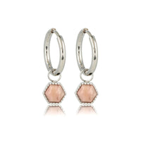 Zilveren Zeshoek Oorbellen met Rhodonite Pracht