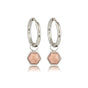Zilveren Zeshoek Oorbellen met Rhodonite Pracht - My Bendel