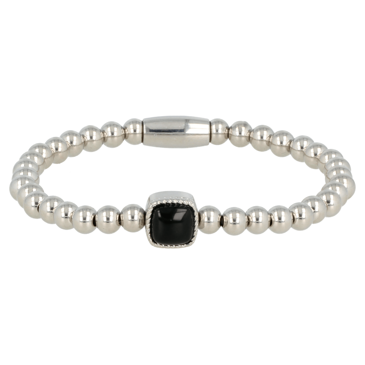 Zilverkleurige Onyx Edelsteen Damesarmband - My Bendel
