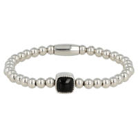 Zilverkleurige Onyx Edelsteen Damesarmband