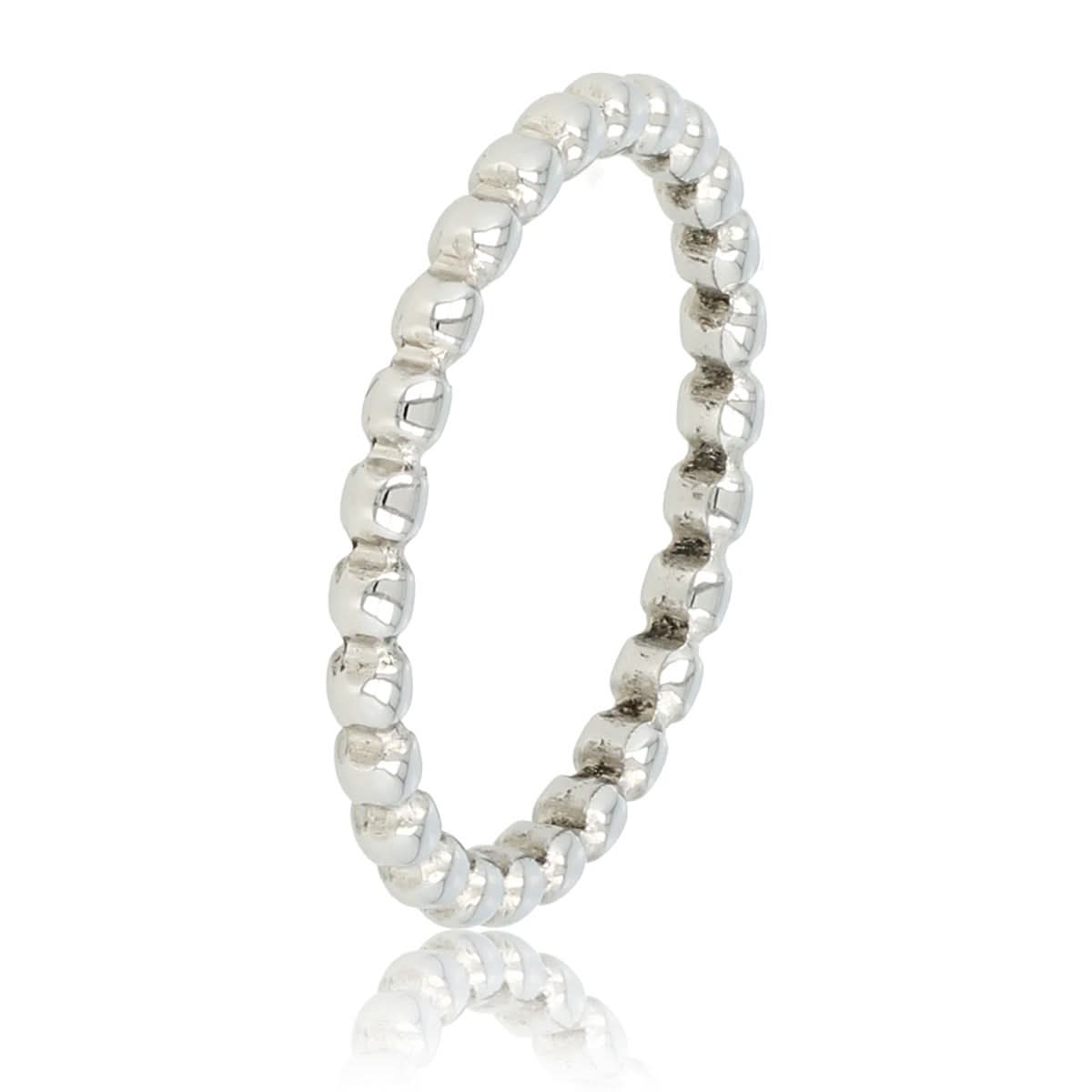 Zilverkleurige ring met bolletjes - Stainless steel - hypoallergeen - My Bendel