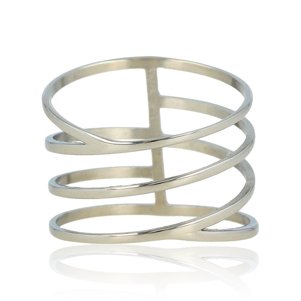 Zilverkleurige wrap ring - Statement ring - My Bendel